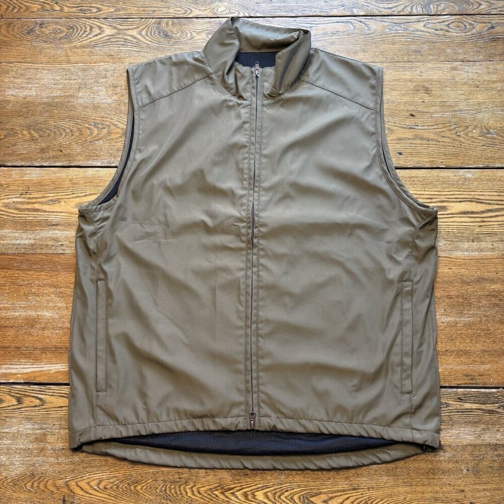 Vtg Outer Boundary Vest Mens Large Olive Green Outdoor‎ Sleeveless Windbreaker